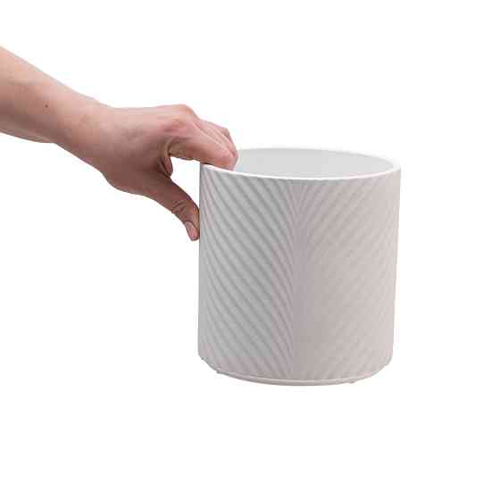 elemi Кашпо для квітів керамічне elemi "Листок" (білий) 16" круглий 2,3 л Коломыя