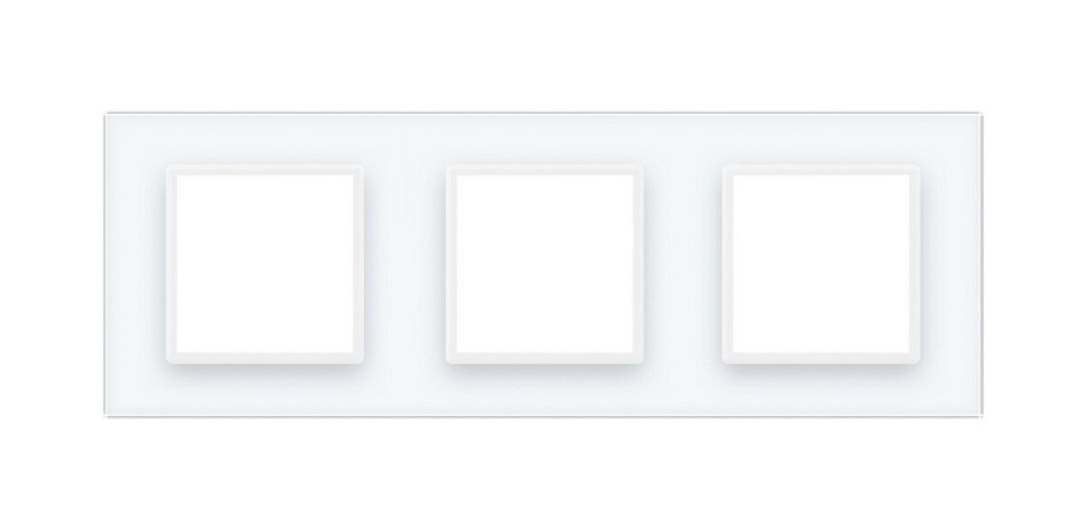 Рамка 3-постова LIVOLO, загартоване скло, біла, 223×80 мм (VL-P7E/E/E-6W) Коломия - фото 3