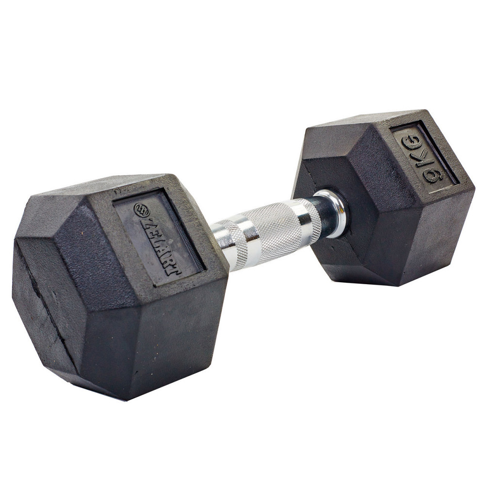 Гантель 9 кг цільна шестигранна гексагональна Zelart Київ - фото 1