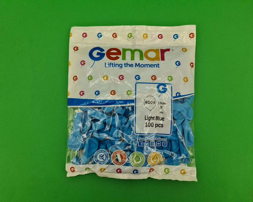 Повітряні кульки 5" (13 см) пастель світло-блакитний 100 шт Gemar (1 пачка) Харків - фото 1