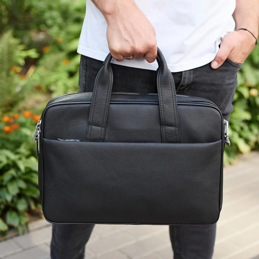 Чоловіча шкіряна сумка-портфель для ноутбука і документів в діловому стилі Tiding Київ - фото 4