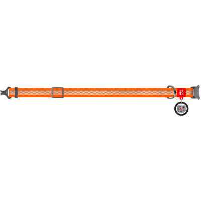 Нашийник для тварин WAUDOG Waterproof металева пряжка-фастекс M Ш 20 мм Д 28-40 см помаранчевий (26114) Вінниця - фото 3