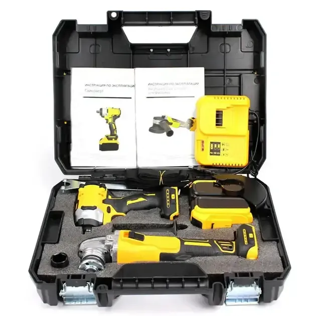 Аккумуляторный набор инструментов в кейсе 2 в 1 Болгарка и Гайковерт Коломия - фото 6