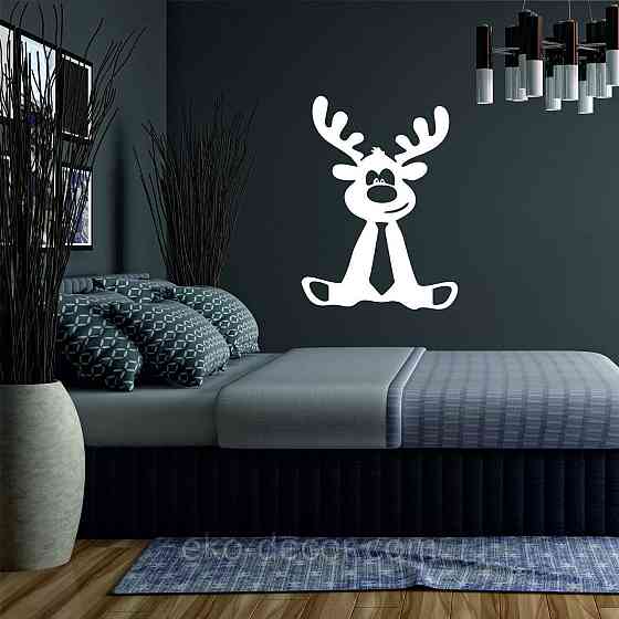 Декоративное настенное Панно «Олень», Декор на стену 70*51 см, Белый Киев