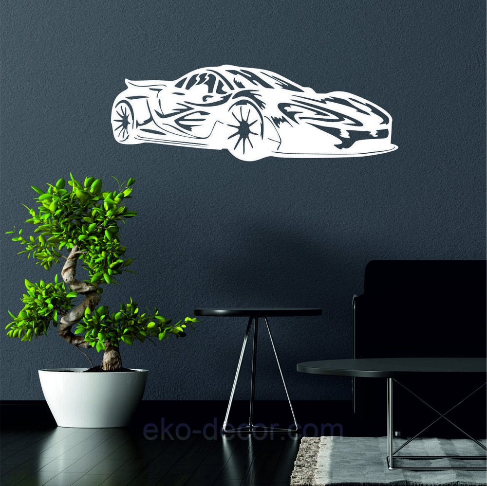 Декоративное настенное Панно «Машина» Декор на стену 50*37 см, Белый Киев - изображение 2