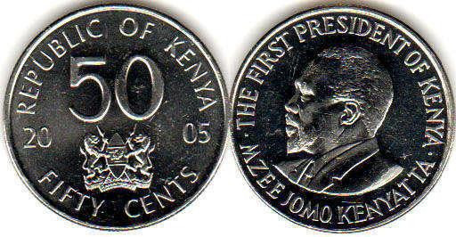 Kenya Кения 50 Cents 2005 UNC Полтава - изображение 1