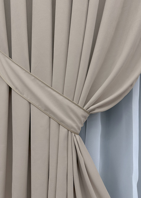 Комплект готовых штор VR-Textil Микровелюр Petek № 1828ш Таш 150х290 см 2 шт (33-0820) Киев - изображение 5