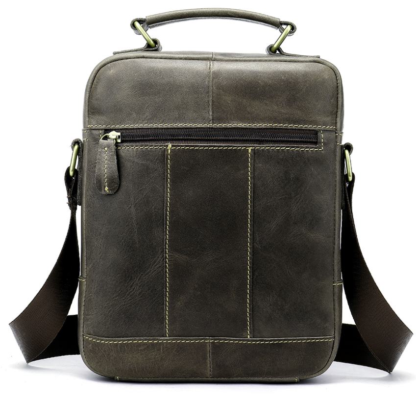 Сумка мужская вертикальная кожаная Серая (Vintage) Киев - изображение 6