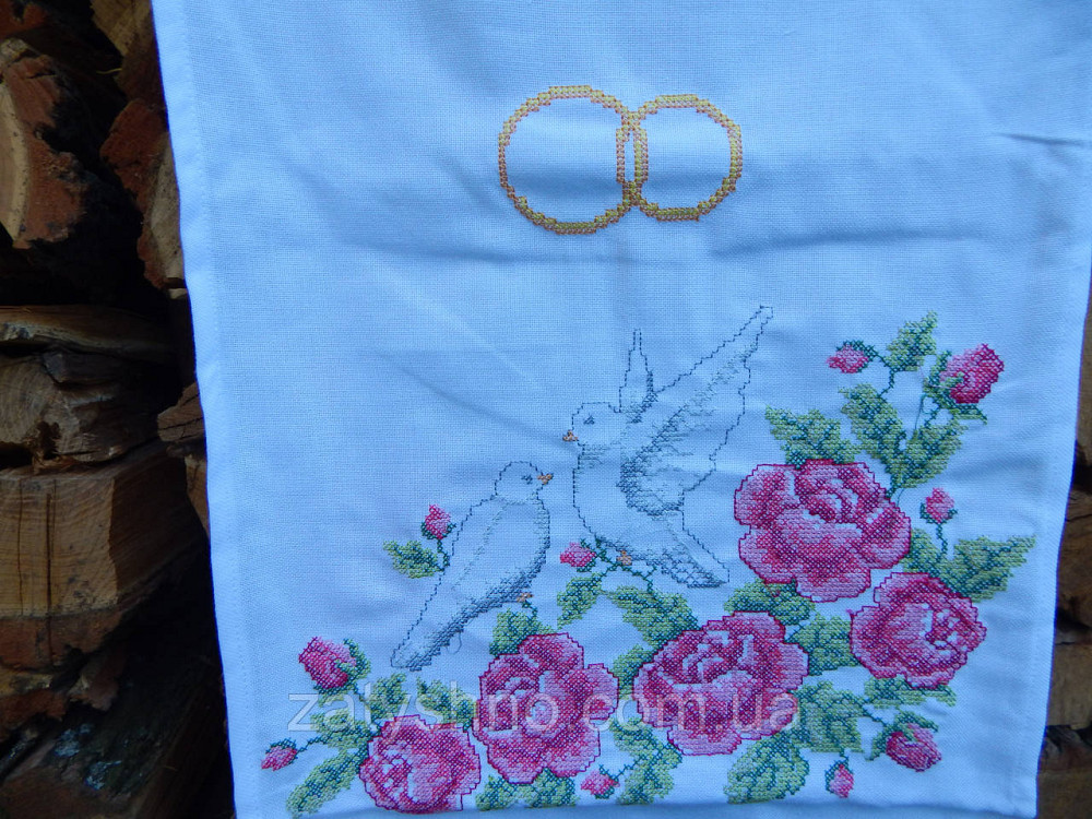 Вышитый рушник с голубями длинный Киев - изображение 1