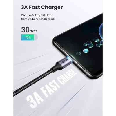 Дата кабель USB-C to USB-C 0.5m 3A 60W 90° corner US255 black/gray Ugreen (50122) Винница