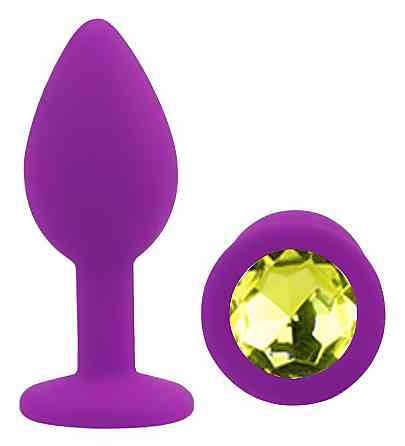 Силіконова анальна пробка EGZO - Silicone Purple Round Plug Lime, size S Sex Aura Київ