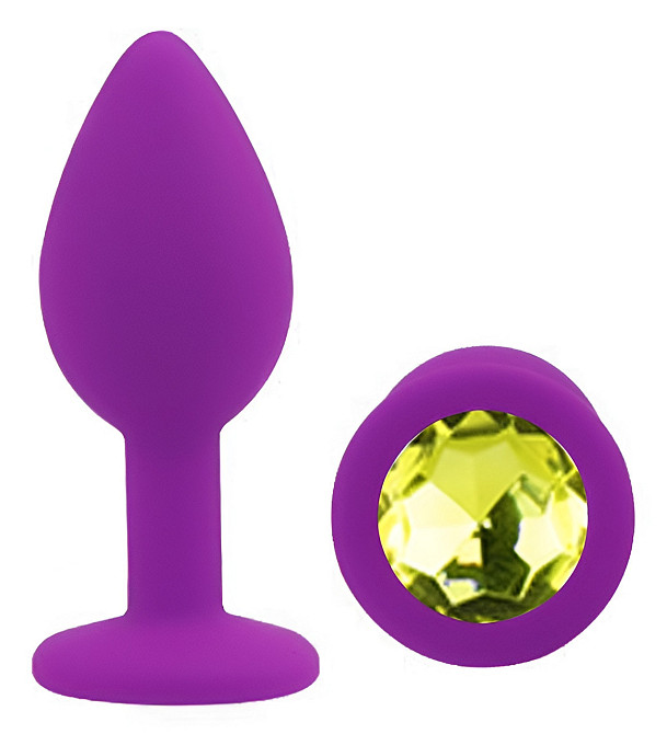Силіконова анальна пробка EGZO - Silicone Purple Round Plug Lime, size S Sex Aura Київ - фото 2