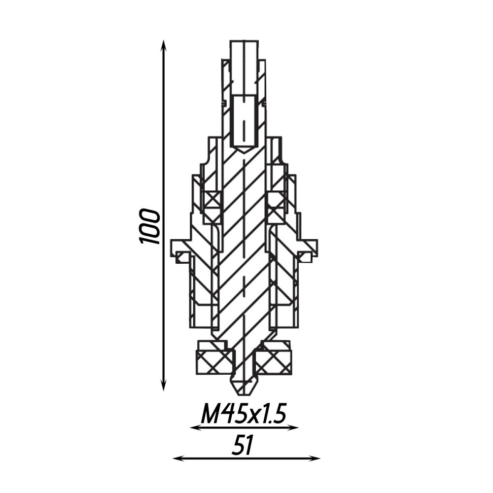 Вентильна головка ХВ 1 1/2" латунна без маховика Б1822А Київ - фото 2