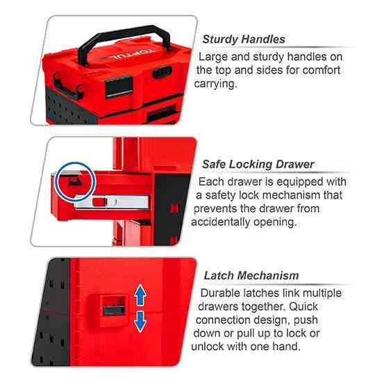 Ящик для инструмента модульный 3 секции 456x372x250мм (пластик) TOPTUL TBCE0202 Чернигов