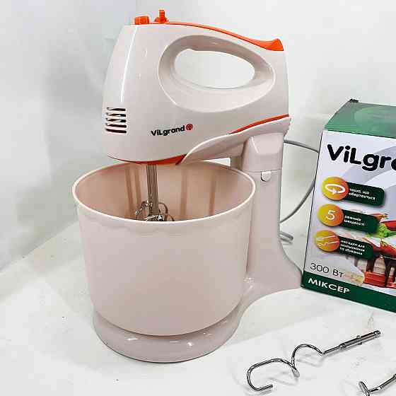 Бытовой миксер для кухни ViLgrand, Миксер для домашнего кондитера Стационарный с насадками QP-35 Львов