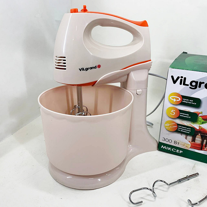 Бытовой миксер для кухни ViLgrand, Миксер для домашнего кондитера Стационарный с насадками QP-35 Львов - изображение 4