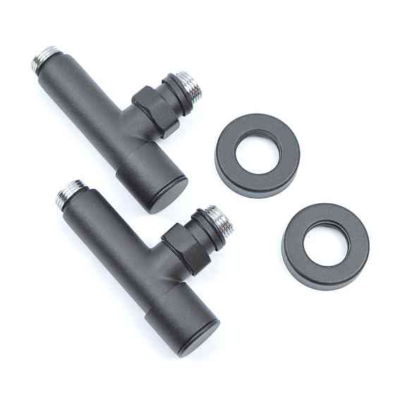 Крани кутові для рушникосушки Raftec 1/2"х1/2" подовжений, чорний, 2шт. Київ