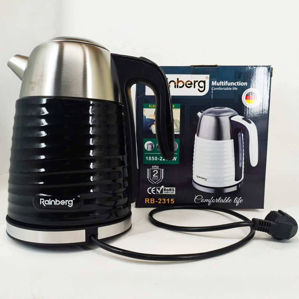 Потужний електричний чайник для дому Rainberg RB-2315 1.8л 2200Вт, Якісний електрочайник для кухні ZP-10 Івано-Франківськ - фото 6