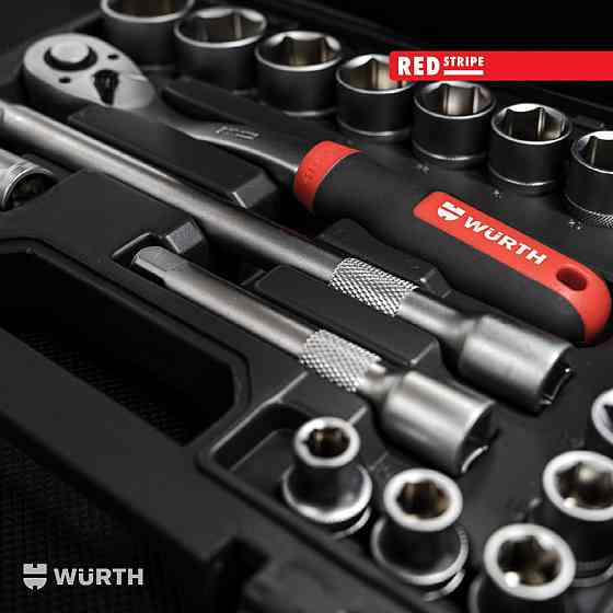 Набір головок торцевих Wurth з тріскачкою 1/2" Red Stripe 22шт Львів