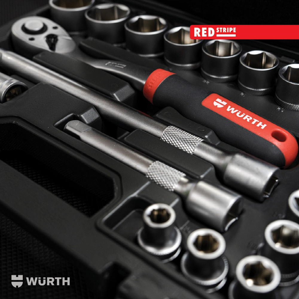 Набір головок торцевих Wurth з тріскачкою 1/2" Red Stripe 22шт Львів - фото 4