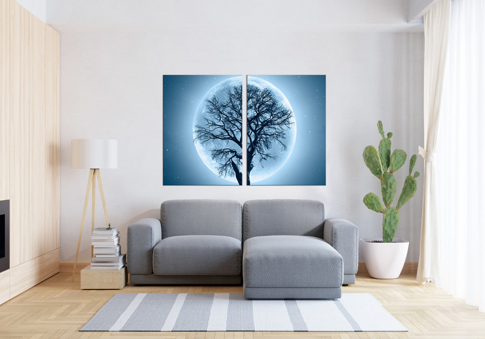 Модульна картина у вітальню/ спальню Дерево в місяці TLV-2_092 90x132 см Київ - фото 3