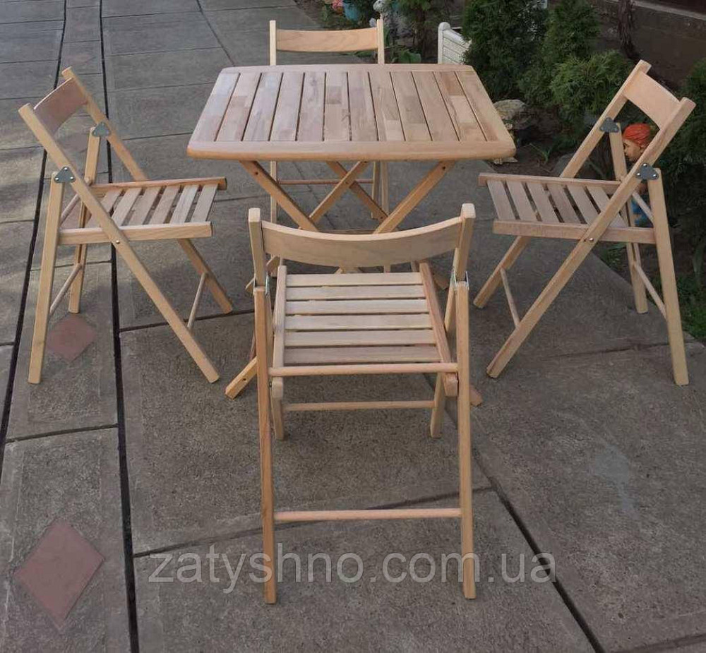 Меблі складні букові 4 стільці та стіл Київ - фото 3