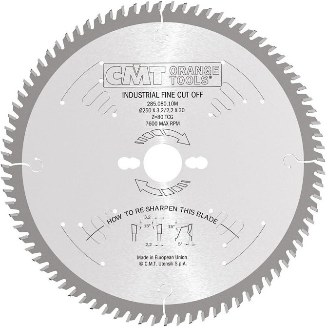 Пильний диск по дереву CMT 250x30x80z K3.2/2.2 (285.080.10M) Одесса - изображение 1