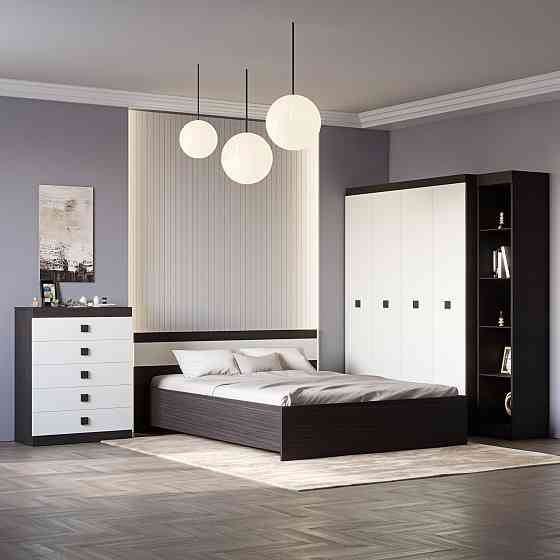 Спальня Соната Эверест Комплект 10 (модульная -5 элементов) венге темный + белый (DTM-2604) Днепр