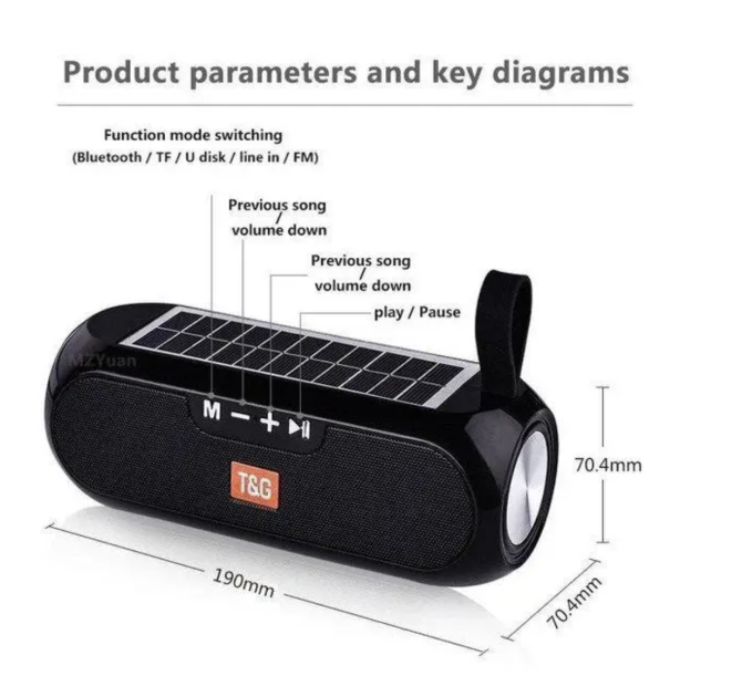 Колонка портативная T&G TG-182 15Вт USB, AUX, FM, Bluetooth (18) Одесса - изображение 3