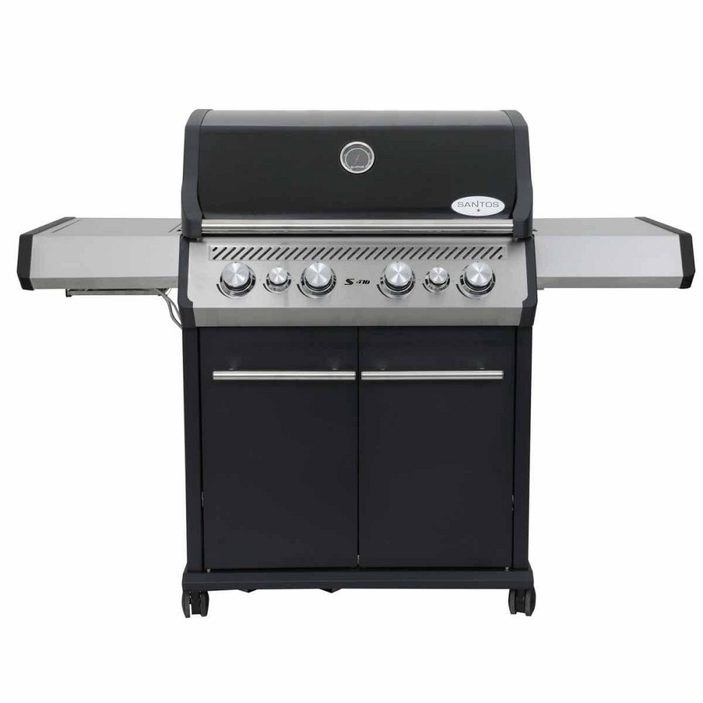 Газовый гриль SANTOS S-418 Black, с боковой и задней горелками, черный 900297 Код: 010957 Ровно - изображение 1