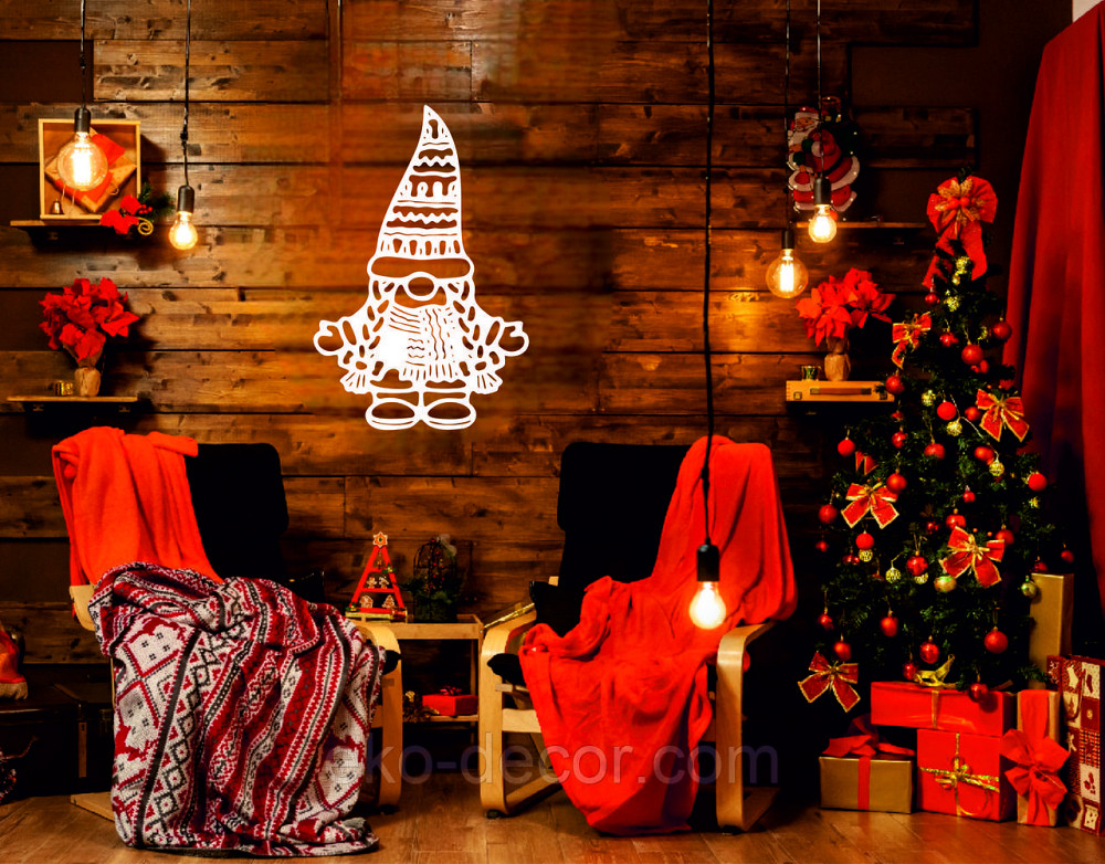 Декоративное настенное Панно «Гном», Декор на стену 50*33 см, Белый Киев - изображение 4