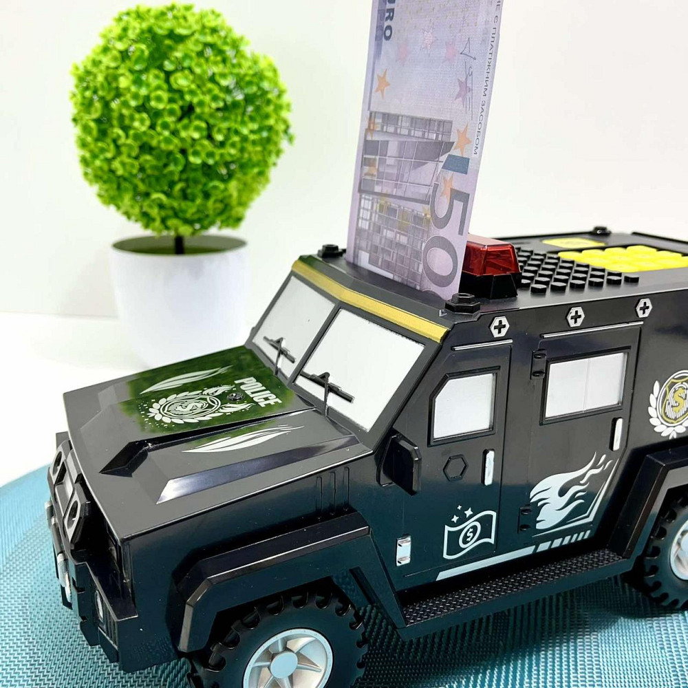 Сейф-скарбничка Машина поліцейська 3в1 з кодовим замком 30см Чорна (DSM-6672) Чернігів - фото 7