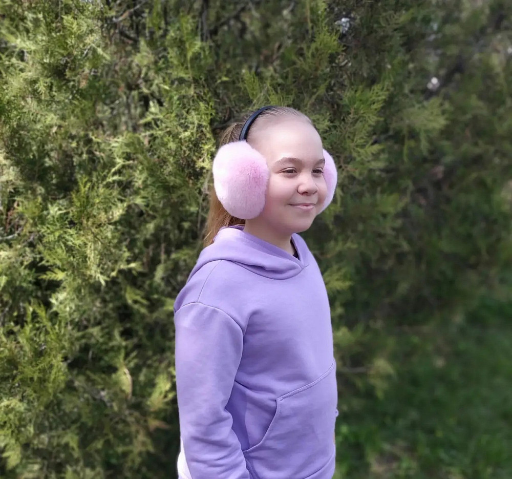 Меховые наушники детские из Rex Нежно-розовый Харьков - изображение 1