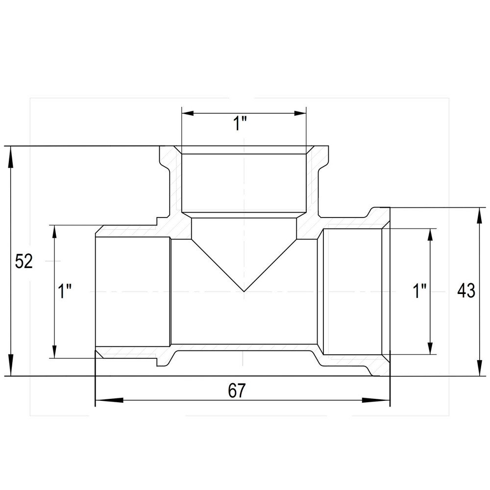 Трійник 1″ВВЗ нікельований NT554S OPTIMUM (000030814) Київ - фото 3