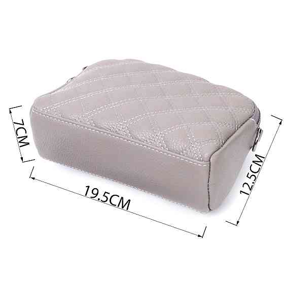 Удобная женская сумка прошита ромбами на лицевой стороне из натуральной кожи Vintage 22810 Серый Киев