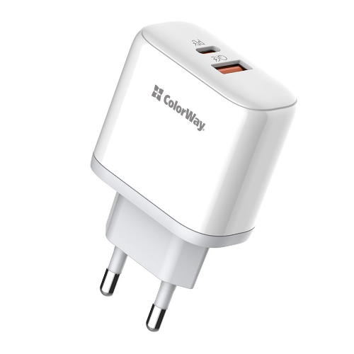 Зарядний пристрій мережевий USB/Type-C QC+PD 45W білий ColorWay CW-CHS042PD-WT Житомир