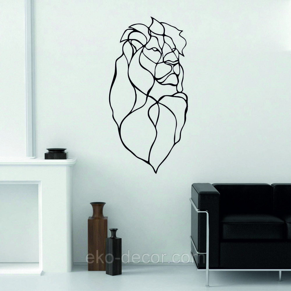 Настенный декор Панно «Лев» Декор на стену 90*45 см, Черный Киев - изображение 3