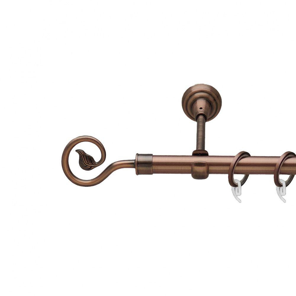 Карниз Orvit Лукка металевий однорядний відкритий гладка труба кільце фасонне металеве Мідь 19 мм 200 см (00-00011846) Львів - фото 1