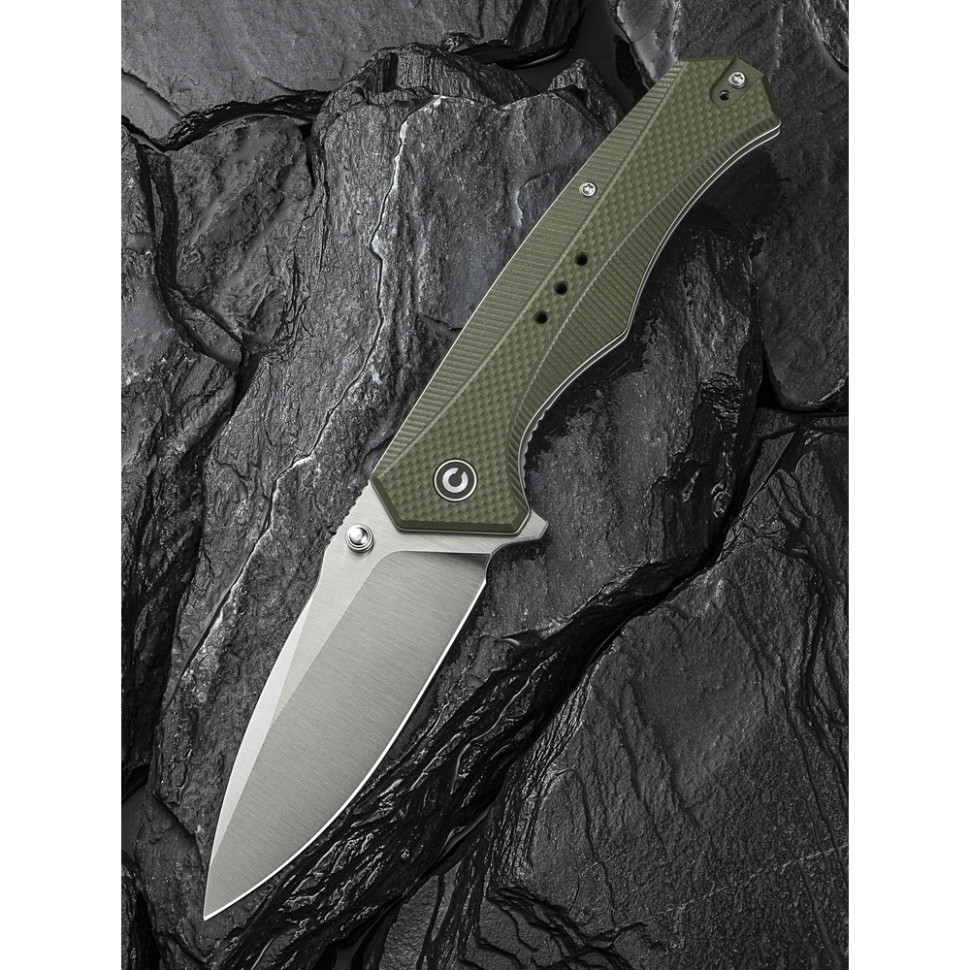Нож складной туристический Civvi Photonix, (9.4 см) 14C28N / G10 темно-зеленый Киев - изображение 10