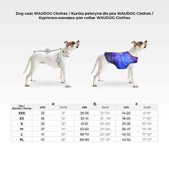 Курточка-накидка для собак WAUDOG Clothes, малюнок "Мохнаті монстри", S, А 32 см, B 41-51 см, С 25-35 см Київ