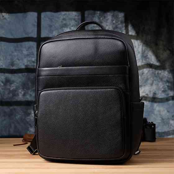 Чоловічий рюкзак з натуральної шкіри Vintage 23052 Чорний Київ