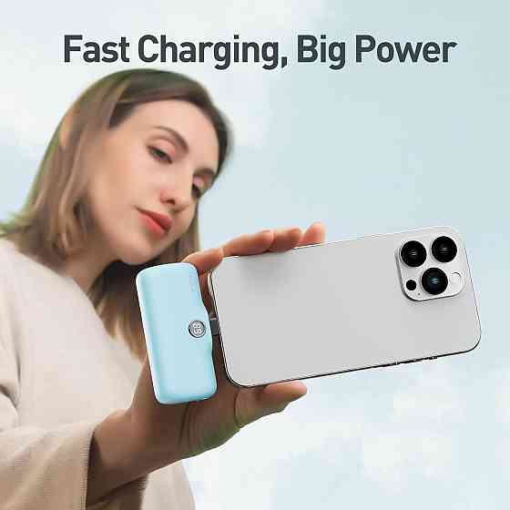 Компактний Power Bank iWALK 4800mAh для iPhone, швидка зарядка, вбудований кабель, LED-дисплей Київ