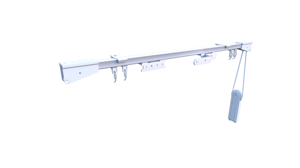 Карниз для штор профіль CKS (у зборі) Білий на 2 каретки, штори відчиняються від центру в сторони 2.0 Бровари - фото 2