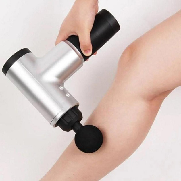 Аккумуляторный массажер для икр Fascial Gun KH-320, Массажер мышечный с разными насадками YU-16 Львов - изображение 7