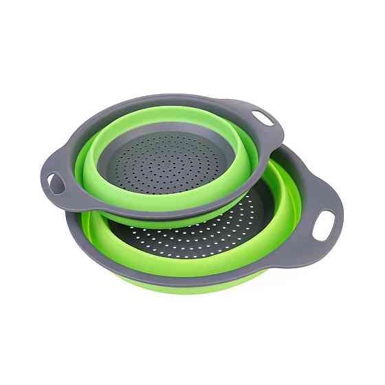 Силіконовий складний друшляк COLLAPSIBLE FILTER BASKETS з ручками, зручний для кухні та зберігання Київ