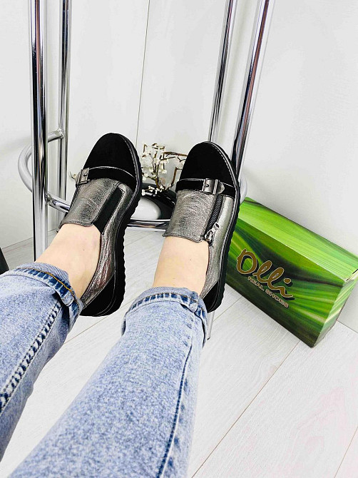 Olli Туфлі жіночі OLLI T-17-10120 графіт (весна-осінь, шкіра натуральна) (3277) Коломыя - изображение 5