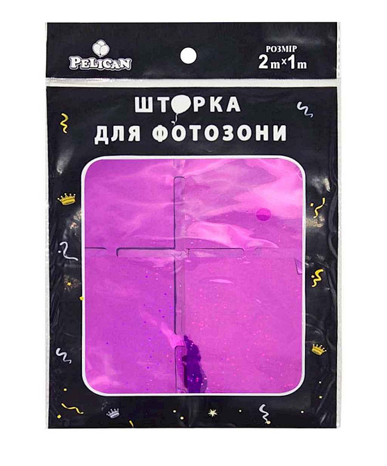 Шторка для фотозони Квадрат голограма 1х2м фіолетовий #237 ТМ PELICAN Київ - фото 1