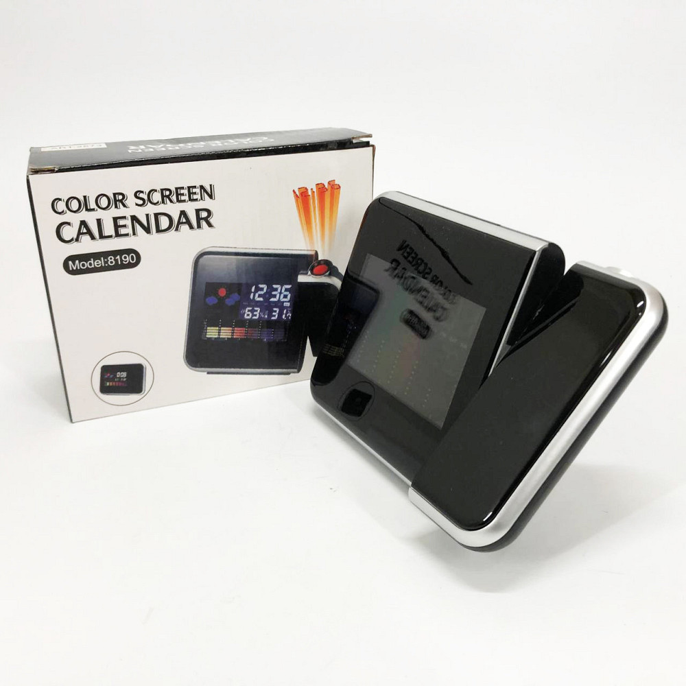 Годинник метеостанція DS-8190 2573 з проектором часу + календар SW-689 з термометром Київ - фото 4