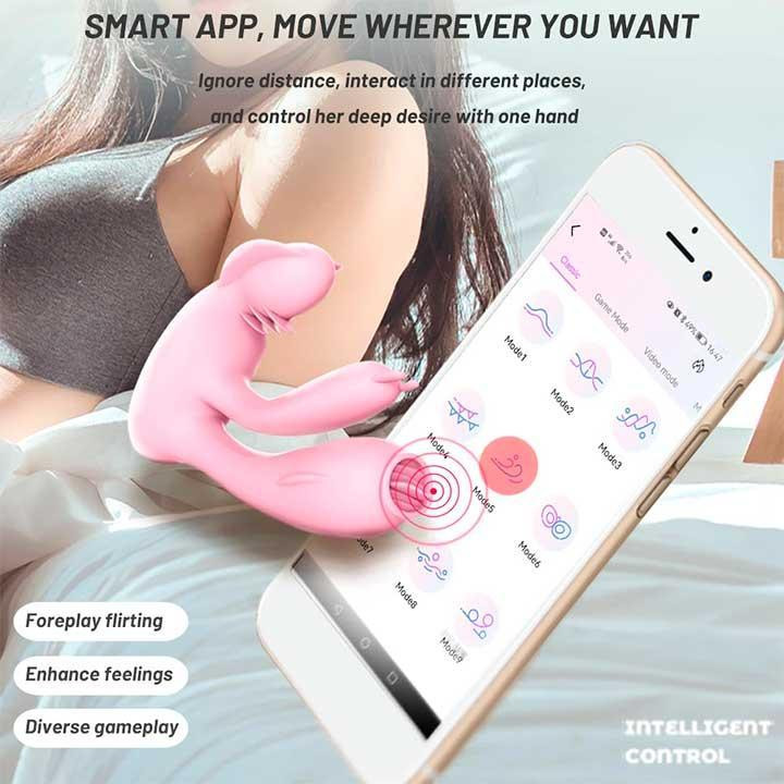 Смарт-вібратор метелик Love Spouse — Рожевий — Смарт вібратори Вінниця - фото 8