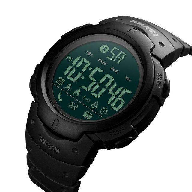 Спортивний смарт годинник Skmei 1301 Шагомер Bluetooth удароміцні Чорні Київ - фото 4